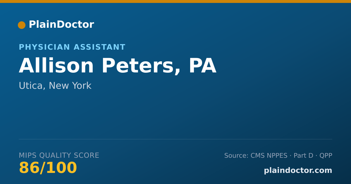 Shareable card for Allison Peters, PA - Physician Assistant, Utica, NY