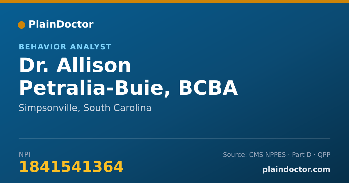 Shareable card for Allison Petralia-Buie, BCBA - Behavior Analyst, Simpsonville, SC