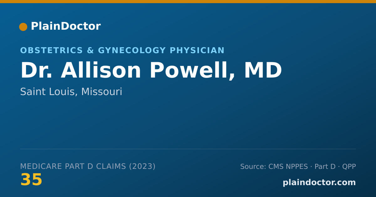 Shareable card for Allison Powell, MD - Obstetrics & Gynecology Physician, Saint Louis, MO