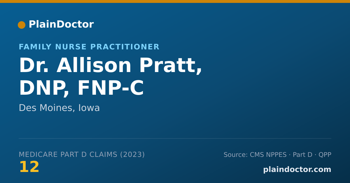 Shareable card for Allison Pratt, DNP, FNP-C - Family Nurse Practitioner, Des Moines, IA