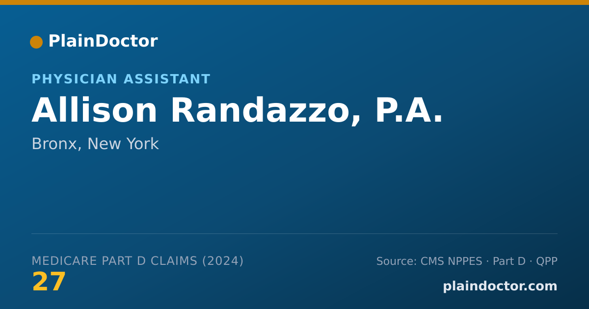 Shareable card for Allison Randazzo, P.A. - Physician Assistant, Bronx, NY