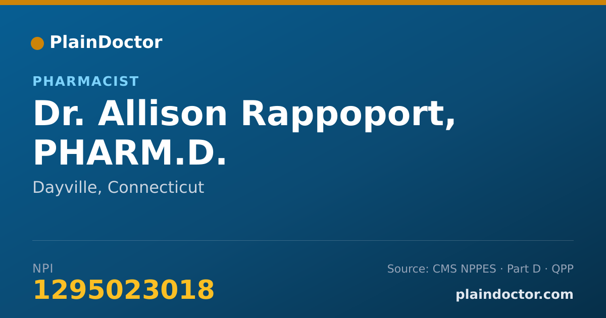 Shareable card for Allison Rappoport, PHARM.D. - Pharmacist, Dayville, CT