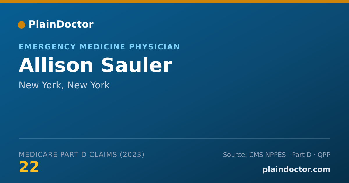 Shareable card for Allison Sauler - Emergency Medicine Physician, New York, NY