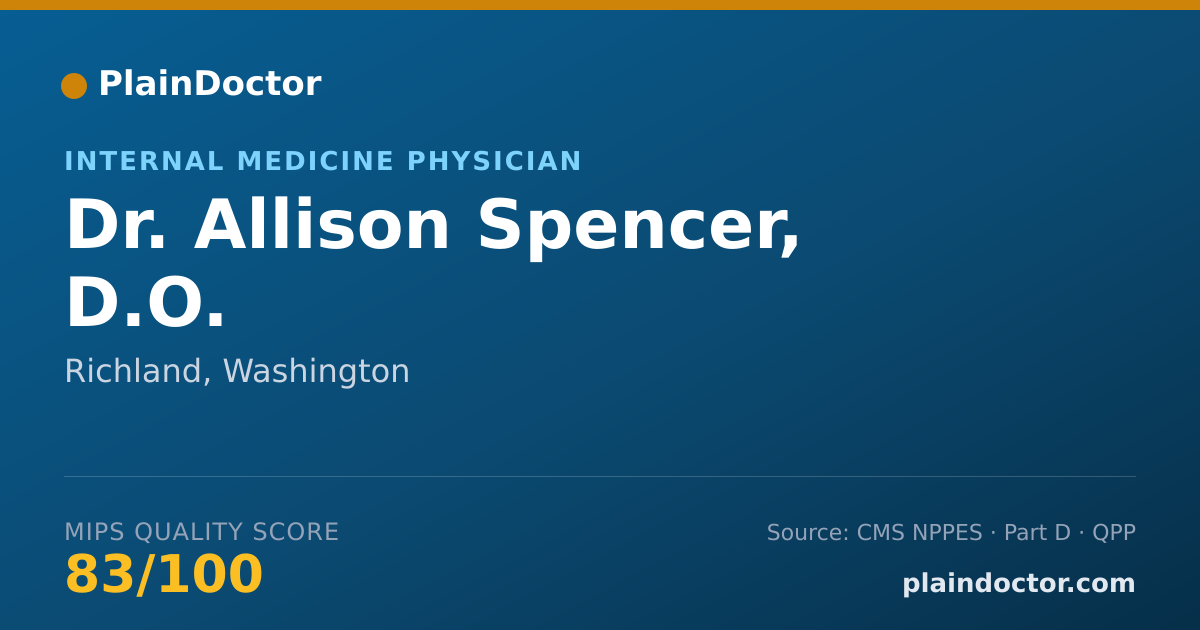 Shareable card for Allison Spencer, D.O. - Internal Medicine Physician, Richland, WA
