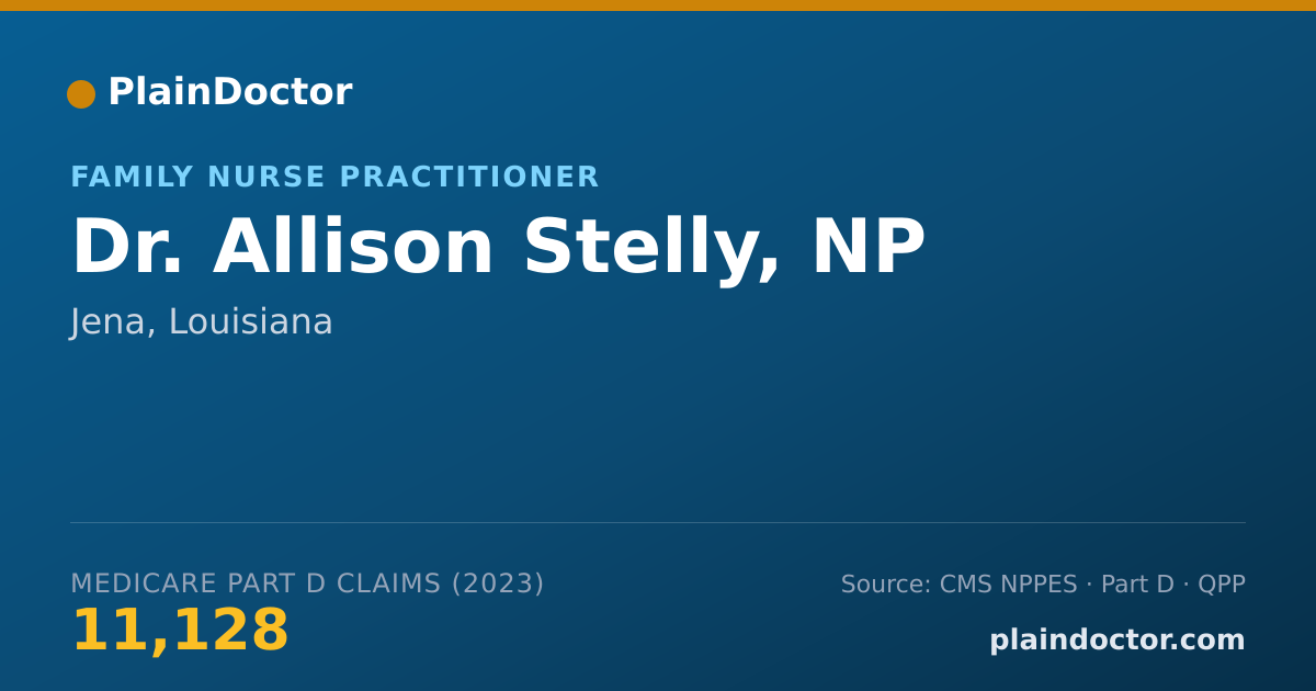 Shareable card for Allison Stelly, NP - Family Nurse Practitioner, Jena, LA