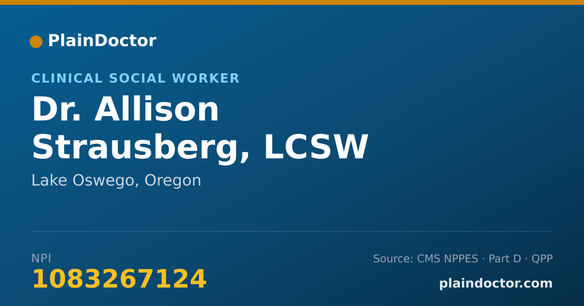 Shareable card for Allison Strausberg, LCSW - Clinical Social Worker, Lake Oswego, OR