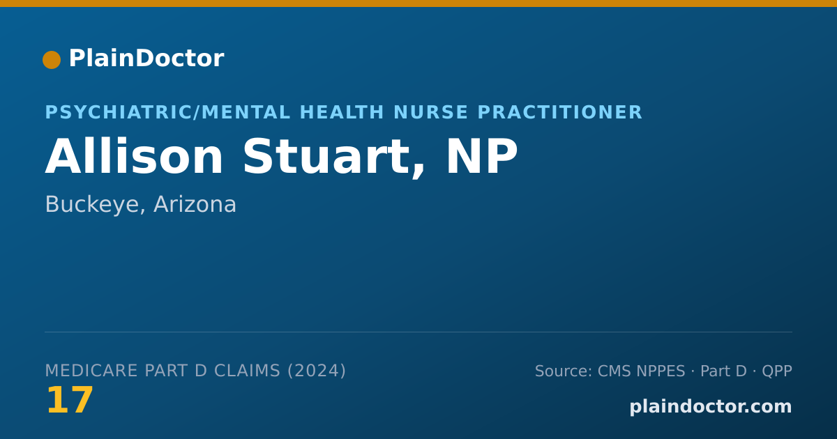 Shareable card for Allison Stuart, NP - Psychiatric/Mental Health Nurse Practitioner, Buckeye, AZ