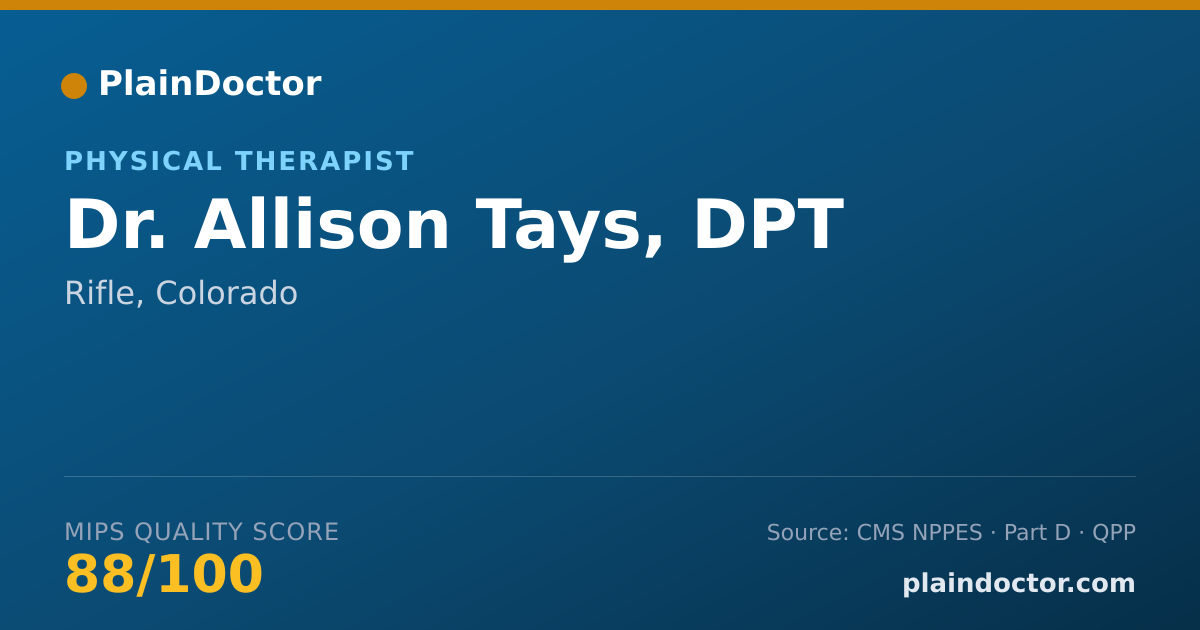 Shareable card for Allison Tays, DPT - Physical Therapist, Rifle, CO