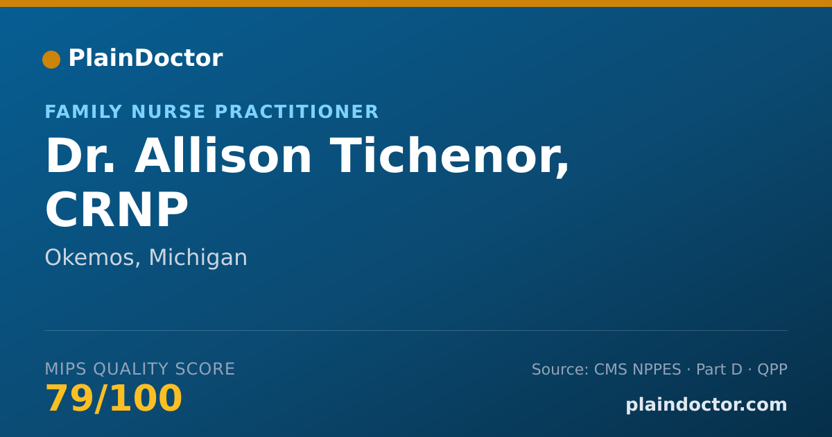 Shareable card for Allison Tichenor, CRNP - Family Nurse Practitioner, Okemos, MI