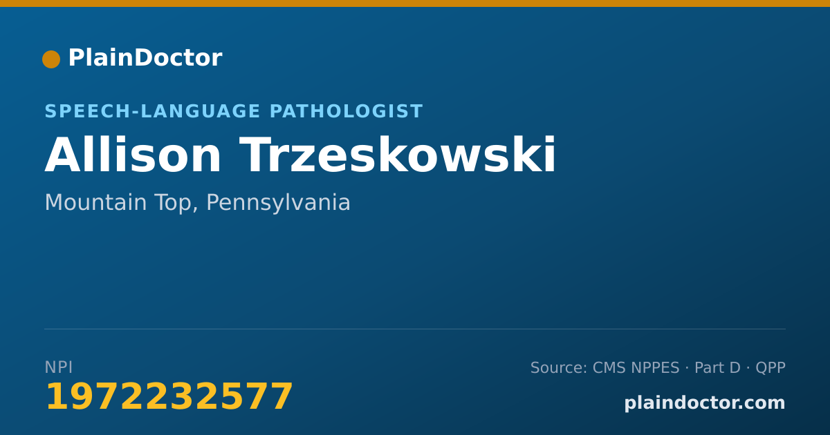 Shareable card for Allison Trzeskowski - Speech-Language Pathologist, Mountain Top, PA