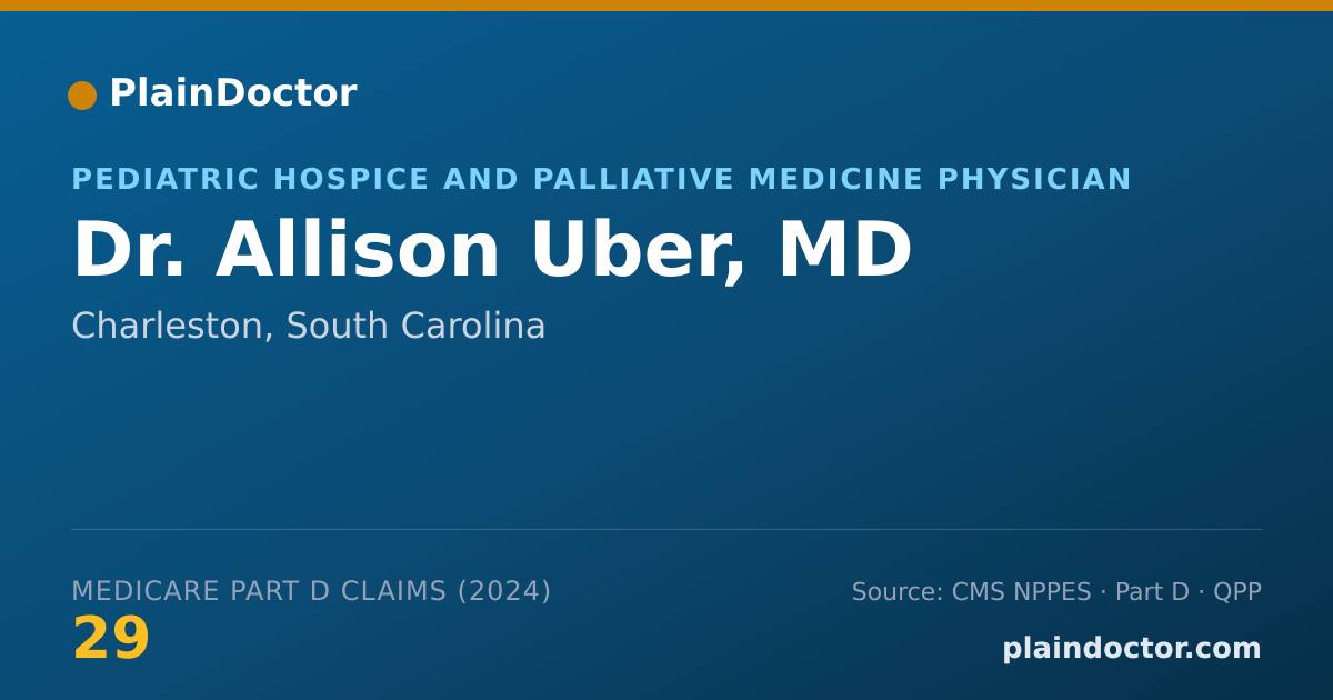 Shareable card for Allison Uber, MD - Pediatric Hospice and Palliative Medicine Physician, Charleston, SC