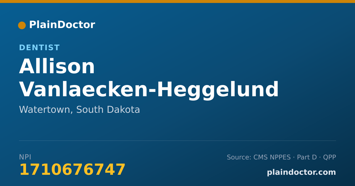 Shareable card for Allison Vanlaecken-Heggelund - Dentist, Watertown, SD