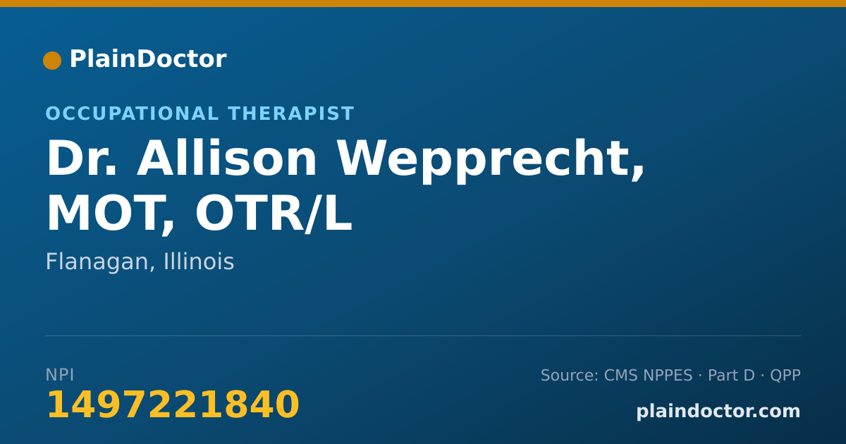 Shareable card for Allison Wepprecht, MOT, OTR/L - Occupational Therapist, Flanagan, IL