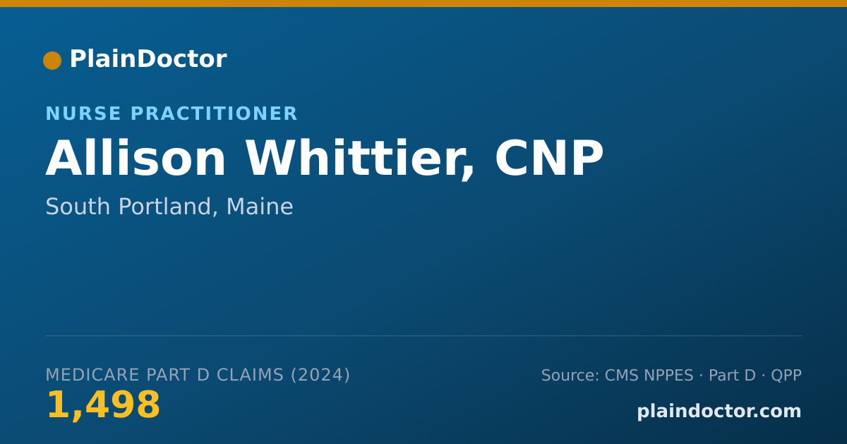 Shareable card for Allison Whittier, CNP - Nurse Practitioner, South Portland, ME