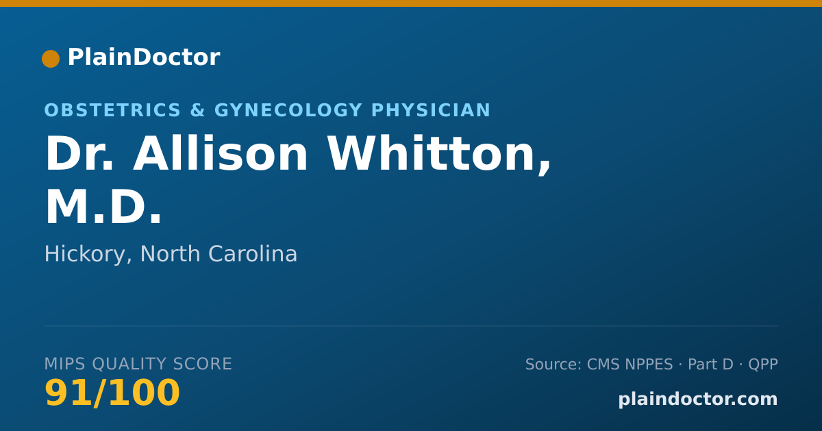 Shareable card for Allison Whitton, M.D. - Obstetrics & Gynecology Physician, Hickory, NC