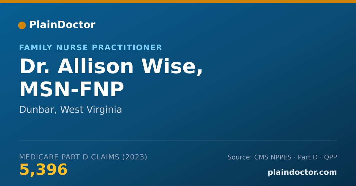 Shareable card for Allison Wise, MSN-FNP - Family Nurse Practitioner, Dunbar, WV