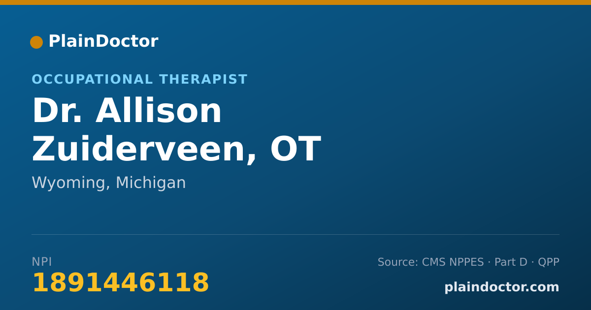 Shareable card for Allison Zuiderveen, OT - Occupational Therapist, Wyoming, MI