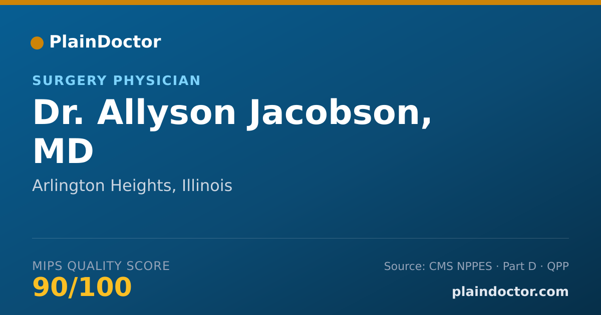 Shareable card for Allyson Jacobson, MD - Surgery Physician, Arlington Heights, IL