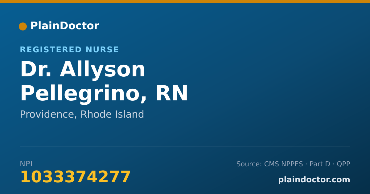 Shareable card for Allyson Pellegrino, RN - Registered Nurse, Providence, RI
