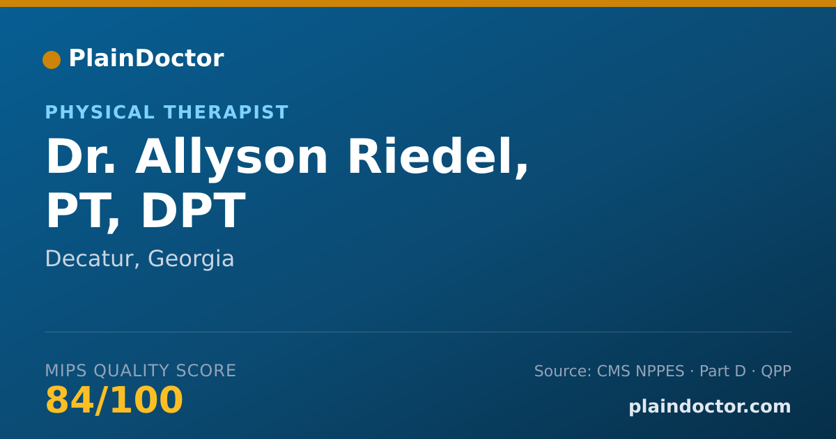Shareable card for Allyson Riedel, PT, DPT - Physical Therapist, Decatur, GA