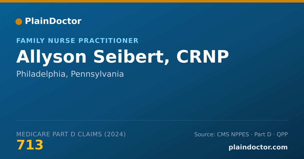 Shareable card for Allyson Seibert, CRNP - Family Nurse Practitioner, Philadelphia, PA