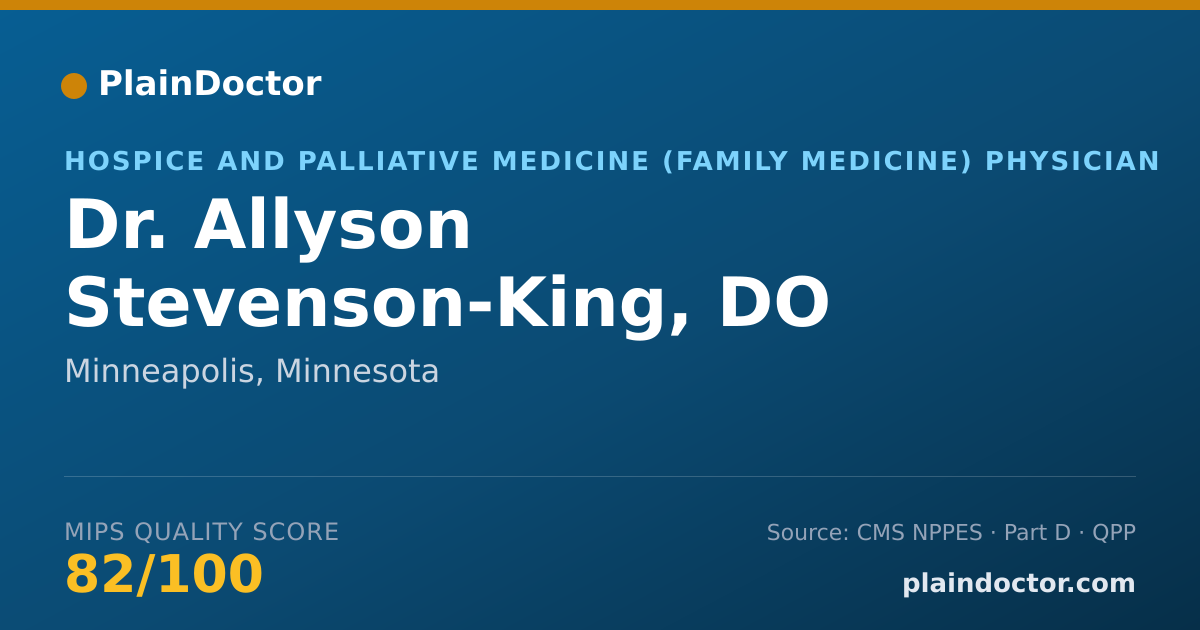 Shareable card for Allyson Stevenson-King, DO - Hospice and Palliative Medicine (Family Medicine) Physician, Minneapolis, MN