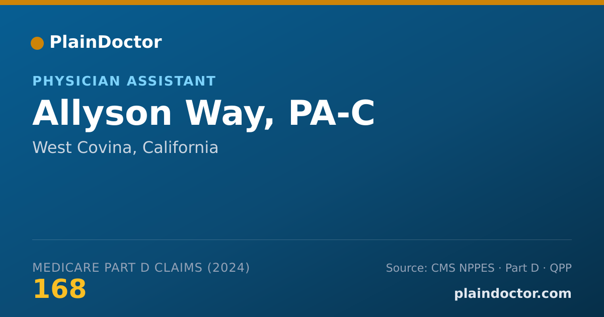 Shareable card for Allyson Way, PA-C - Physician Assistant, West Covina, CA