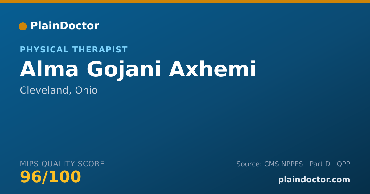 Shareable card for Alma Gojani Axhemi - Physical Therapist, Cleveland, OH