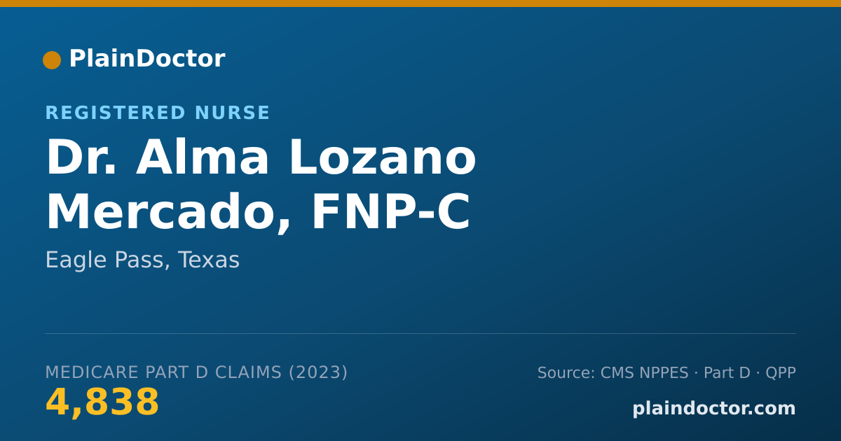 Shareable card for Alma Lozano Mercado, FNP-C - Registered Nurse, Eagle Pass, TX