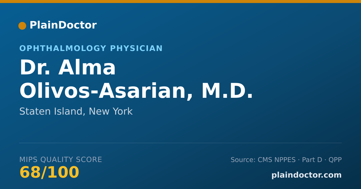 Shareable card for Alma Olivos-Asarian, M.D. - Ophthalmology Physician, Staten Island, NY