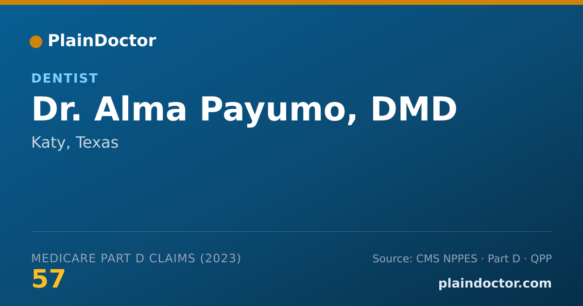 Shareable card for Alma Payumo, DMD - Dentist, Katy, TX