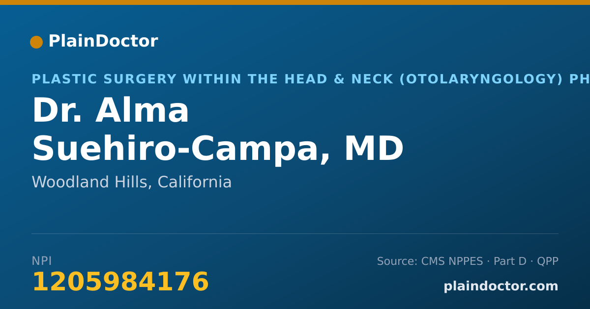 Shareable card for Alma Suehiro-Campa, MD - Plastic Surgery within the Head & Neck (Otolaryngology) Physician, Woodland Hills, CA