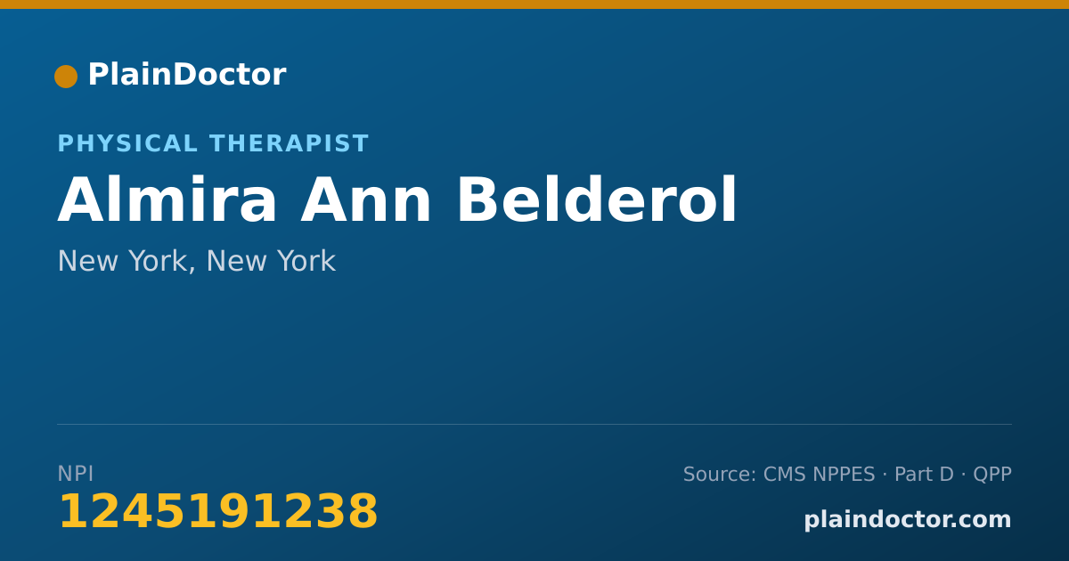 Shareable card for Almira Ann Belderol - Physical Therapist, New York, NY