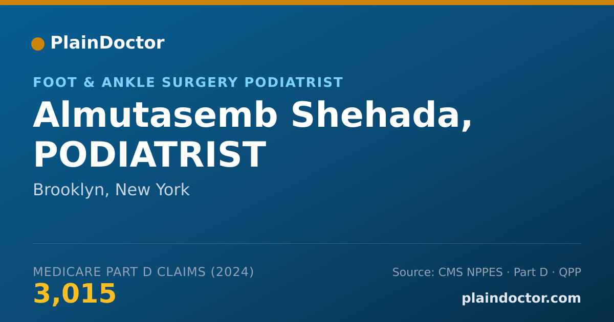Shareable card for Almutasemb Shehada, PODIATRIST - Primary Podiatric Medicine Podiatrist, Brooklyn, NY