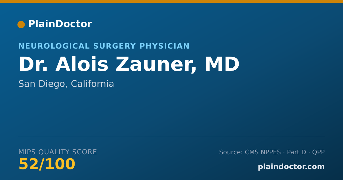 Shareable card for Alois Zauner, MD - Neurological Surgery Physician, San Diego, CA