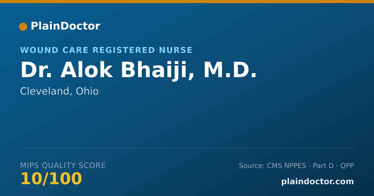 Shareable card for Alok Bhaiji, M.D. - Wound Care Registered Nurse, Cleveland, OH