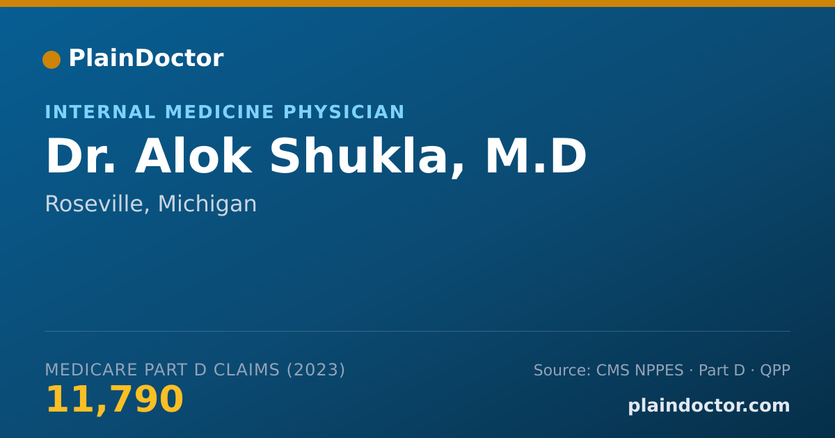 Shareable card for Alok Shukla, M.D - Internal Medicine Physician, Roseville, MI
