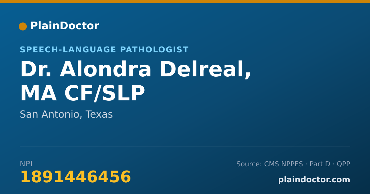 Shareable card for Alondra Delreal, MA CF/SLP - Speech-Language Pathologist, San Antonio, TX