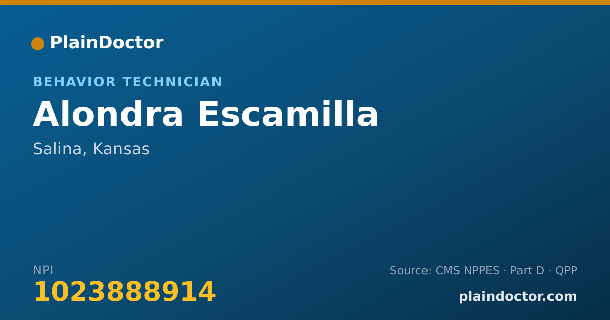 Shareable card for Alondra Escamilla - Behavior Technician, Salina, KS