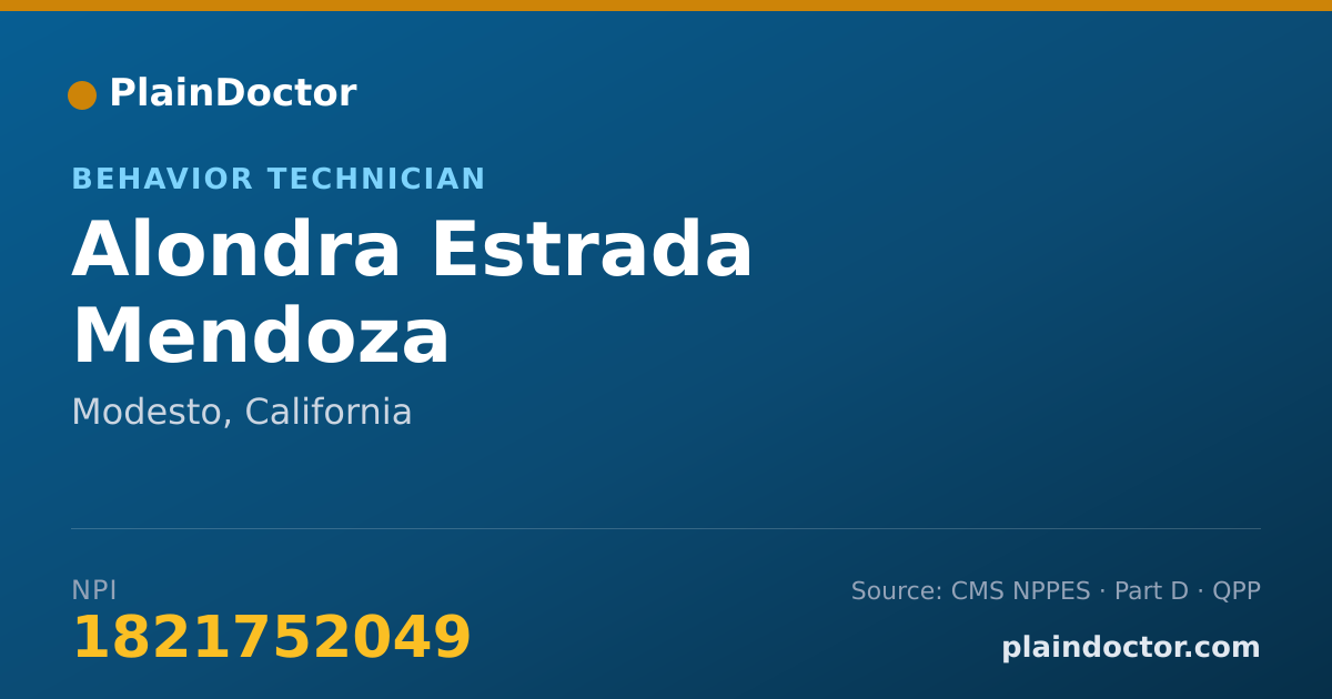 Shareable card for Alondra Estrada Mendoza - Behavior Technician, Modesto, CA