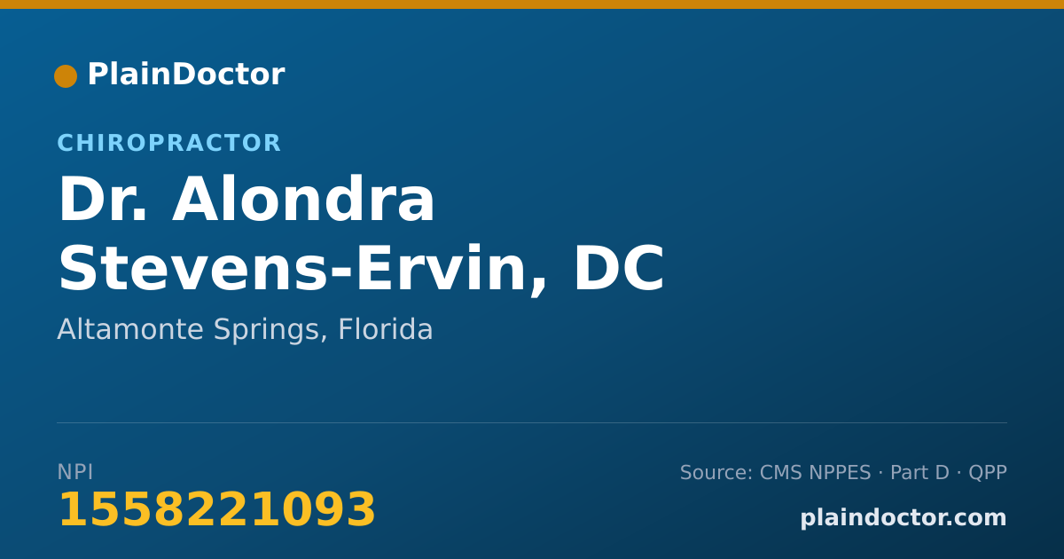 Shareable card for Alondra Stevens-Ervin, DC - Chiropractor, Altamonte Springs, FL