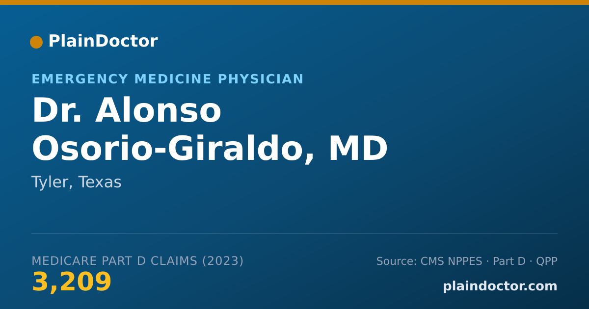 Shareable card for Alonso Osorio-Giraldo, MD - Emergency Medicine Physician, Tyler, TX