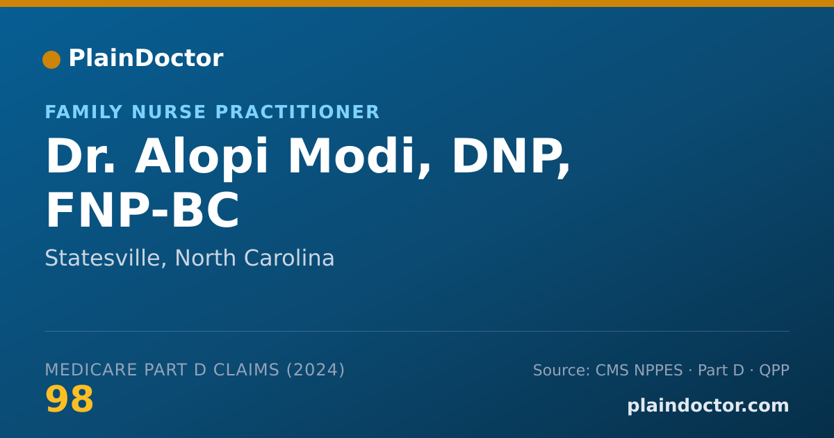 Shareable card for Alopi Modi, DNP, FNP-BC - Nurse Practitioner, Statesville, NC