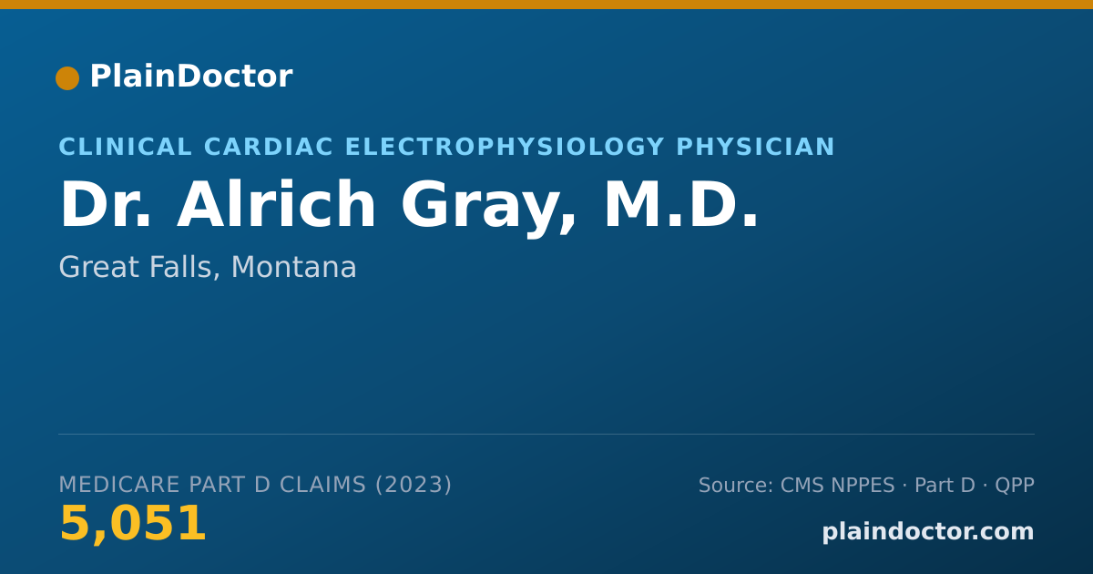Shareable card for Alrich Gray, M.D. - Clinical Cardiac Electrophysiology Physician, Great Falls, MT