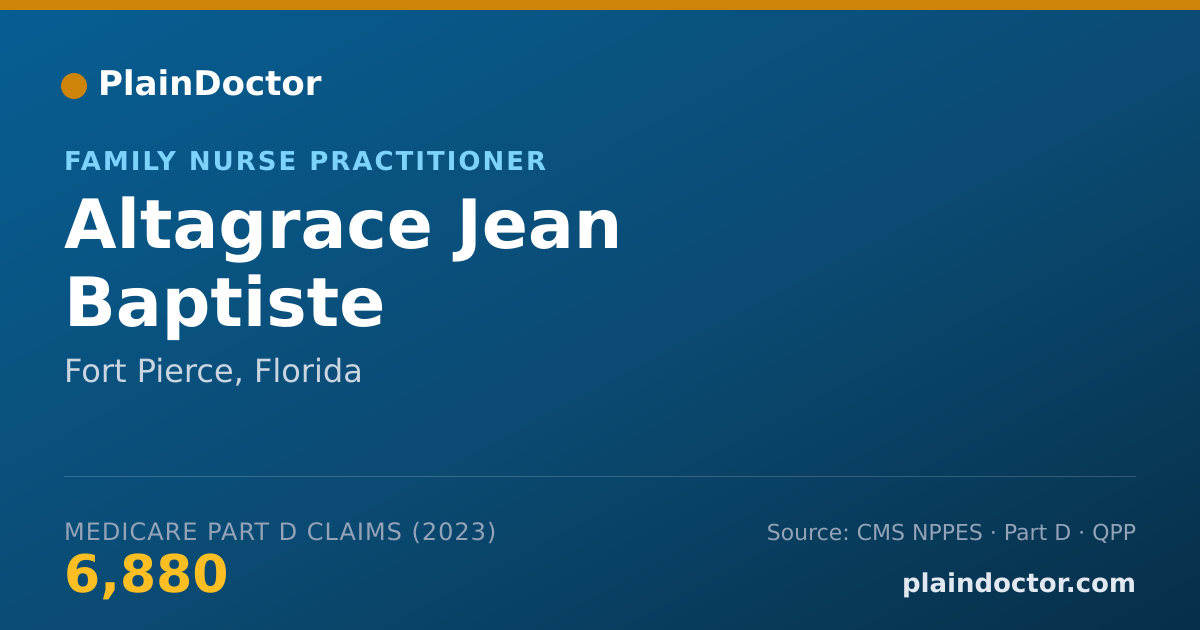 Shareable card for Altagrace Jean Baptiste - Family Nurse Practitioner, Fort Pierce, FL