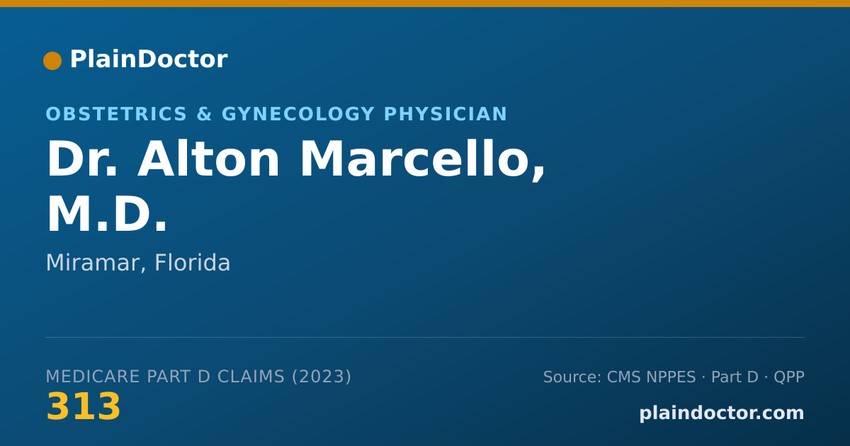Shareable card for Alton Marcello, M.D. - Obstetrics & Gynecology Physician, Miramar, FL