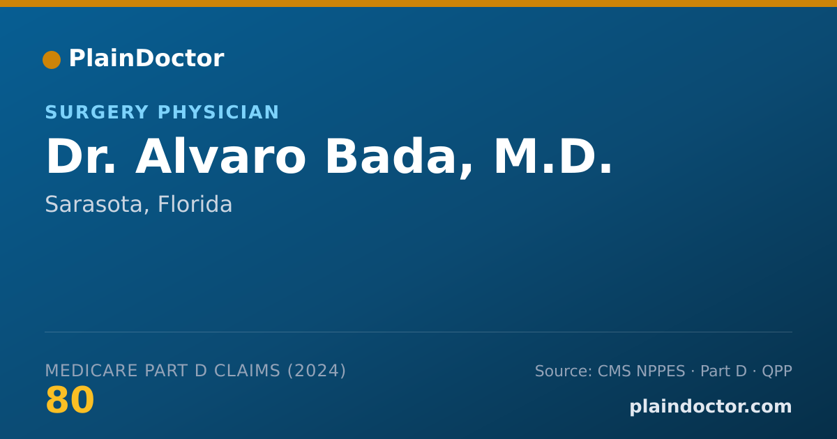 Shareable card for Alvaro Bada, M.D. - Surgery Physician, Sarasota, FL
