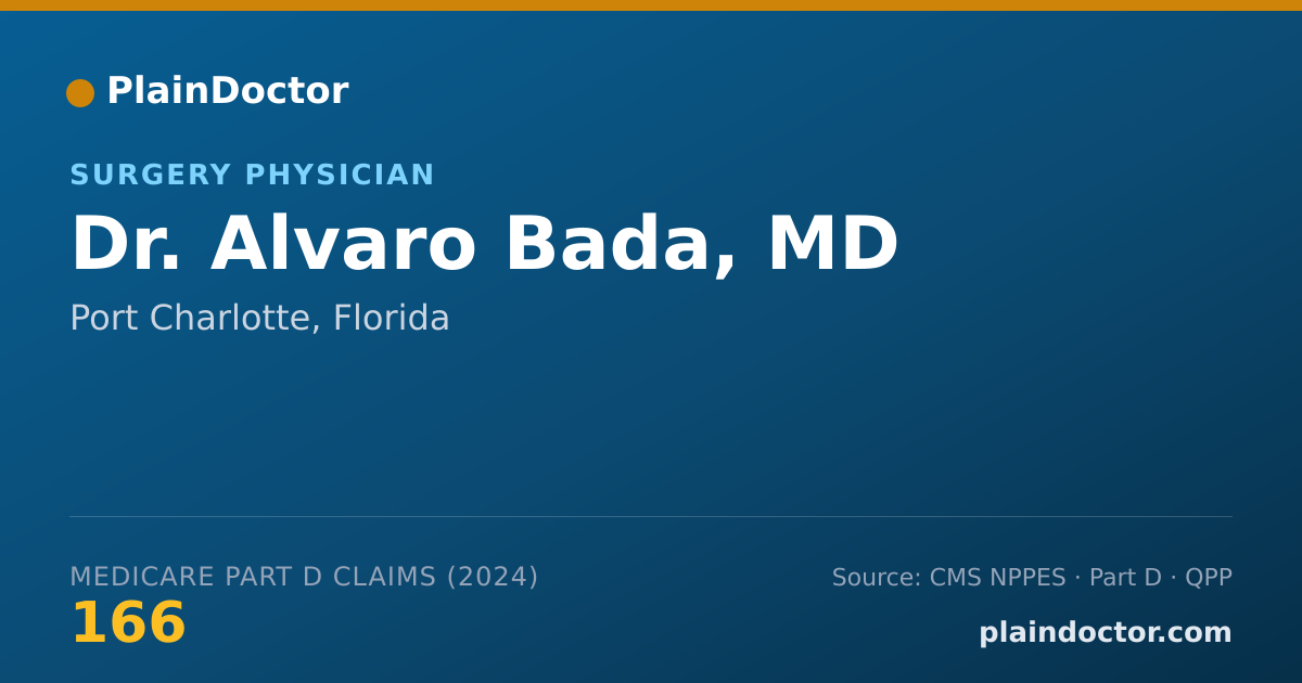 Shareable card for Alvaro Bada, MD - Surgery Physician, Port Charlotte, FL
