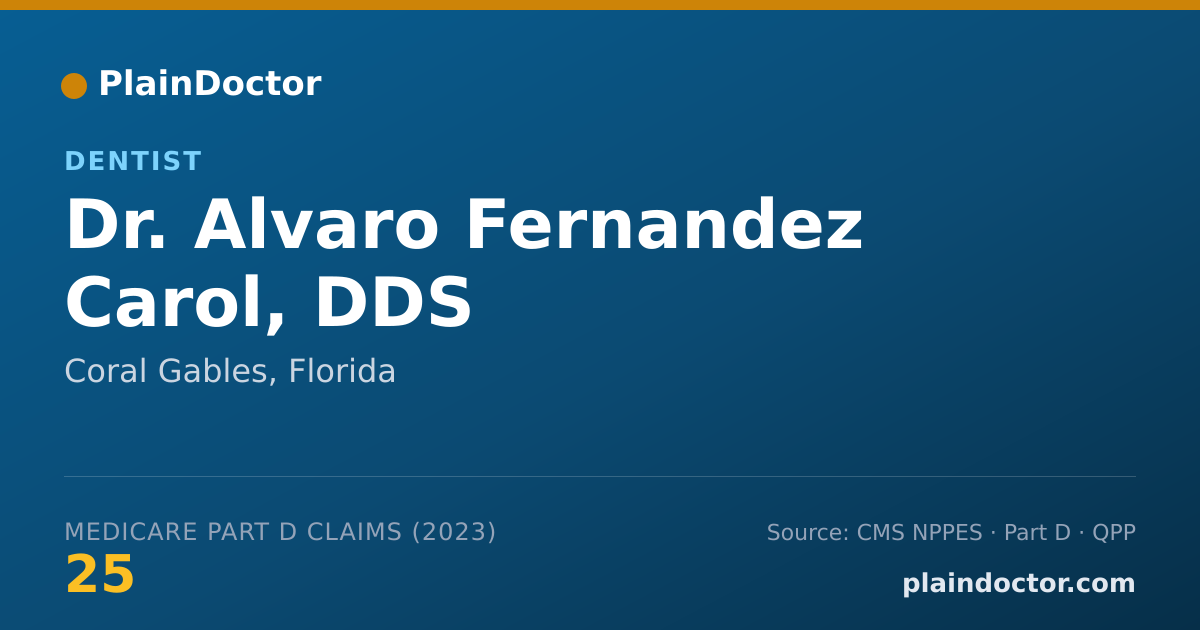 Shareable card for Alvaro Fernandez Carol, DDS - Dentist, Coral Gables, FL