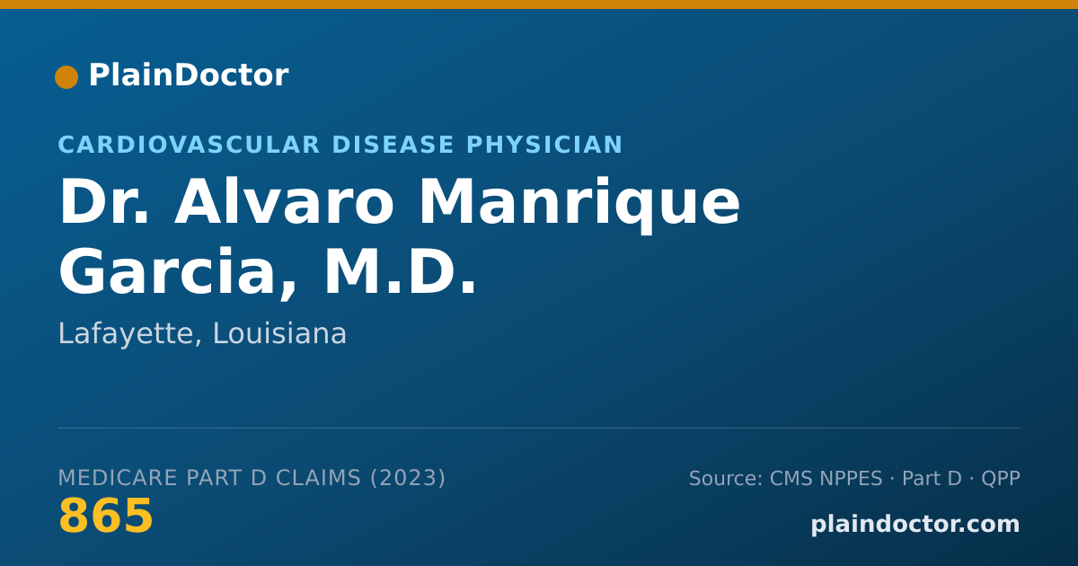 Shareable card for Alvaro Manrique Garcia, M.D. - Cardiovascular Disease Physician, Lafayette, LA